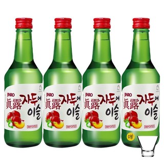 Jinro 真露 韩国真露烧酒葡萄味360ml*4瓶组合果味草莓桃子西柚李子味微醺