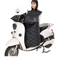 致仕（ZISIZ）电动车挡风被冬季加绒加厚骑行电瓶摩托车挡风衣防风被挡风罩四季 连体黑色加绒款