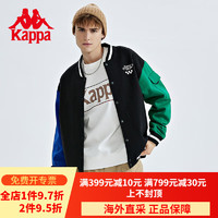 卡帕（Kappa）棒球服男运动卫衣夹克衫外套拼接飞行服复古教练卫衣 神奇绿-3006 S