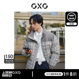 GXG 男装 灯芯绒粗花拼接面料面包服棉服夹克外套 冬季 灰色 170/M