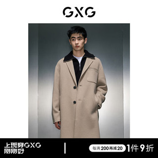 GXG男装 商场同款多色时尚保暖长款大 23年冬季GEX12626074 卡其色 170/M