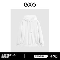 GXG男装 商场同款多色休闲加绒连帽卫衣 23年冬季GEX13126604 白色 170/M