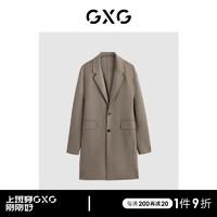 GXG男装 商场同款多色含羊毛长款大衣 冬季GEX12629374 卡其色 165/S
