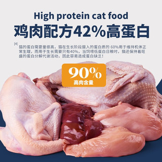 CIROUROU 生态肉食者鸡肉味全价全阶段高肉90%高蛋白42%成猫幼猫益生菌猫粮 2KG 装
