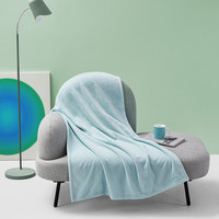  罗莱生活 LUOLAI 家纺 法兰绒毯子午睡空调毯居家宿舍四季盖毯 灰95