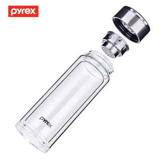 Pyrex 康宁双层玻璃玻璃杯耐高温保温杯茶杯杯子分离PX-F360 （双层玻璃杯）360ml