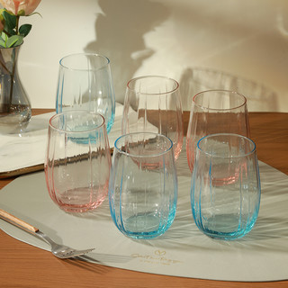 帕莎帕琦彩色玻璃杯牛奶杯家用喝水杯子凉水杯客厅6只套装