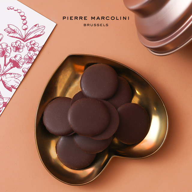 PIERRE MARCOLINI PM比利时小金罐黑巧片牛奶巧克力片圣诞元旦