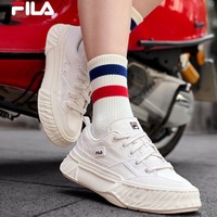 抖音超值购：FILA 斐乐 情侣款川行鞋2023夏季新款休闲厚底透气小白鞋溶解板鞋女