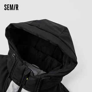 森马（Semir）永久联名羽绒服男撞色拼接户外风外套 灰色调（灰鸭绒）00322 165/84A/S