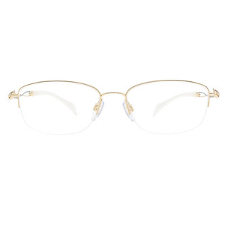 夏蒙（Charmant）眼镜框女款半框线钛远近视眼镜架XL2925 GW 52mm