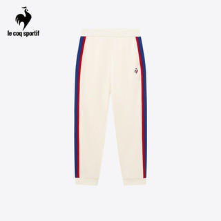 乐卡克（Le coq sportif）法国公鸡女款2023三色系列针织加绒运动长裤运动裤CB-4672234 原白色/WAS L