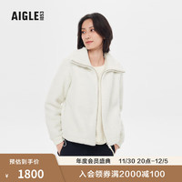 AIGLE艾高20户外保暖时尚舒适全拉链抓绒衣女士外套 粉白色 AO243 36(160/84A)