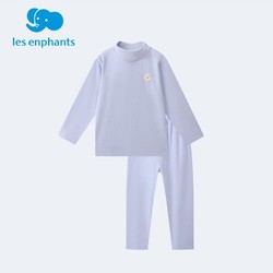 les enphants 丽婴房 儿童保暖内衣德绒内衣套装冬新 蓝色（半高领）