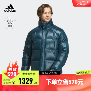 adidas 阿迪达斯 轻运动男装冬暖芯科技600蓬保暖鸭绒羽绒服面包服 暗蓝 A/S