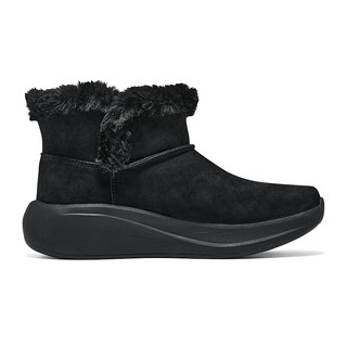 斯凯奇（Skechers）冬季户外靴子女士缓震透气保暖锁温时尚雪地靴144670 全黑色/BBK 38.5
