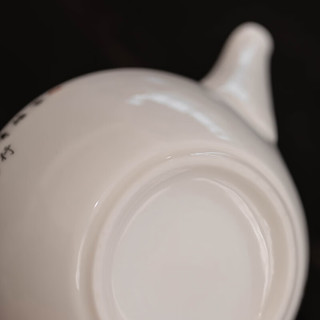 瓷牌茗茶具水墨村居羊脂玉茶壶陶瓷功夫茶具大号过滤小单壶 羊脂玉《卧虎藏龙》茶壶