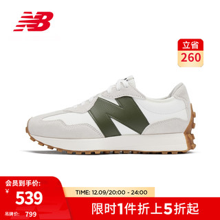 new balance 327系列 中性休闲运动鞋 MS327ASN 白色/灰白色 41.5