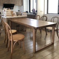 无 宜家莫比恩同款餐桌原木桌子实木工作台家用书桌白蜡木餐桌椅组合