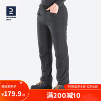 迪卡侬SH100男冬雪地徒步防泼水保暖长裤炭灰色-2943850-2XL/W41-L-32