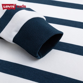 Levi's李维斯儿童装男童卫衣23冬季中大童套头条纹上衣 糖果白 160/76(L)