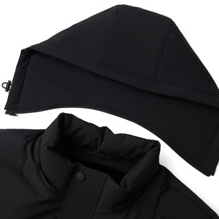 SEVEN 柒牌 可拆连帽尼克服男23商务保暖厚款外套125JJ70450 黑色 2XL
