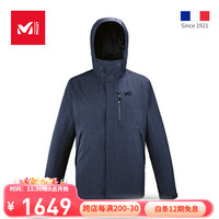 觅乐(MILLET)户外男多功能防风防渗透保暖三合一冲锋衣MIV8577 藏蓝-3008 M