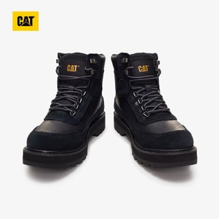 CAT 卡特彼勒 卡特 潮流机能风牛皮面户外休闲短筒高帮鞋短靴CONQUER 2.0 黑色
