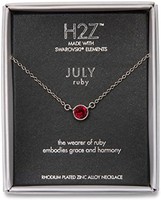 Pavilion Gift Company H2Z 16222 7月红宝石诞生石项链，配18英寸（约45.72厘米）手链