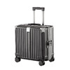爱多美行李箱商务小型铝框拉杆登机箱18英寸密码旅行箱男万向轮 耀光黑 登机箱 18寸