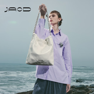 JACD 小香风水桶包菱格大容量转运珠链条包季单肩斜挎包 白色