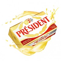 PRÉSIDENT 总统 法国总统淡味发酵黄油200g进口动物性面包饼干蛋糕牛轧糖家用辅食