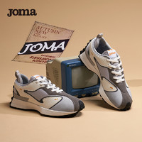 JOMA荷马212休闲运动鞋男女经典复古跑步鞋拼接耐磨老爹鞋潮流跑鞋子 电子灰/亚麻白(男) 40