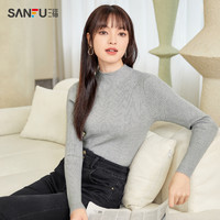 SANFU 三福 打底衫冬季半高领保暖毛衣修身内搭针织衫上衣女装