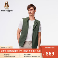 Hush Puppies暇步士男装2024春机能风户外休闲时尚百搭马甲男 054中绿2 S
