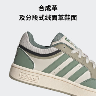 adidas「魔环」阿迪达斯HOOPS 3.0男女休闲篮球低帮运动板鞋 灰白/灰绿/浅绿褐色 42(260mm)