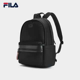 FILA 斐乐男包背包双肩包休闲通勤包书包电脑包 正黑色-BK XS