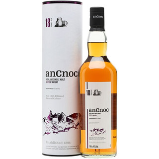 安努克（AnCnoc）700ml单一麦芽威士忌 苏格兰原瓶洋酒礼盒装 安努克18年单一买威士忌