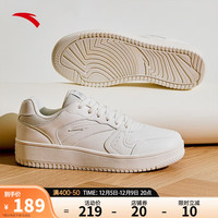 安踏（ANTA）板鞋男2023冬厚底增高复古潮流运动鞋子男小白鞋 象牙白-8 9.5(男43)