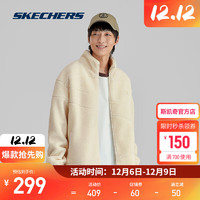 斯凯奇（Skechers）冬保暖潮流街头嘻哈风立领外套L323U083 珍珠白/02EP XS