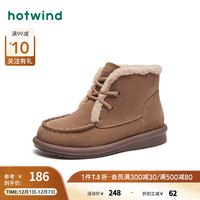 热风冬季女士时尚英伦风复古百搭雪地靴加绒加厚御寒保暖 02棕色 40(正码)