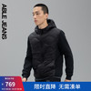 ABLE JEANS 欧帛牛仔 男士针织拼接短款轻量羽绒服男868010 黑色 XL