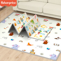 Fisher-Price 儿童爬行垫XPE双面折叠垫加厚带包边爬爬垫地垫英文180*200*1cm