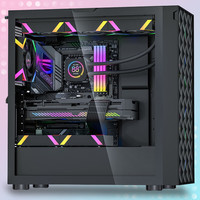 金河田 预见 KT01 黑色 宽体机箱 台式电脑主机机箱 双360冷排/ATX主板/竖装显卡/Type-C接口
