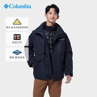 Columbia哥伦比亚男款鹅绒800蓬三合一防水冲锋衣WE5602 010 S 