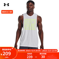 安德玛（UNDERARMOUR）秋冬Project Rock强森男子训练运动背心1373756 白色100 M