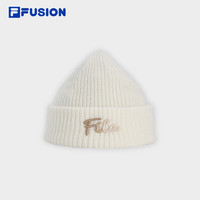 FILA FUSION斐乐潮牌款针织帽2023冬小脑袋帽保暖毛线帽 标准白-WT XS