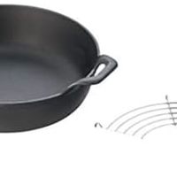 岩铸 岩鋳(Iwachu) 南部铁器 平底天妇罗锅 27 25102 黑色 内径26.5cm