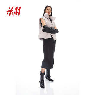 H&M 女装羽绒服时尚休闲防风羽绒背心1218259 丁香紫 160/88A