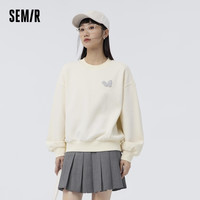 森马 Semir卫衣女华夫格oversize简约百搭蝴蝶打底衫慵懒风